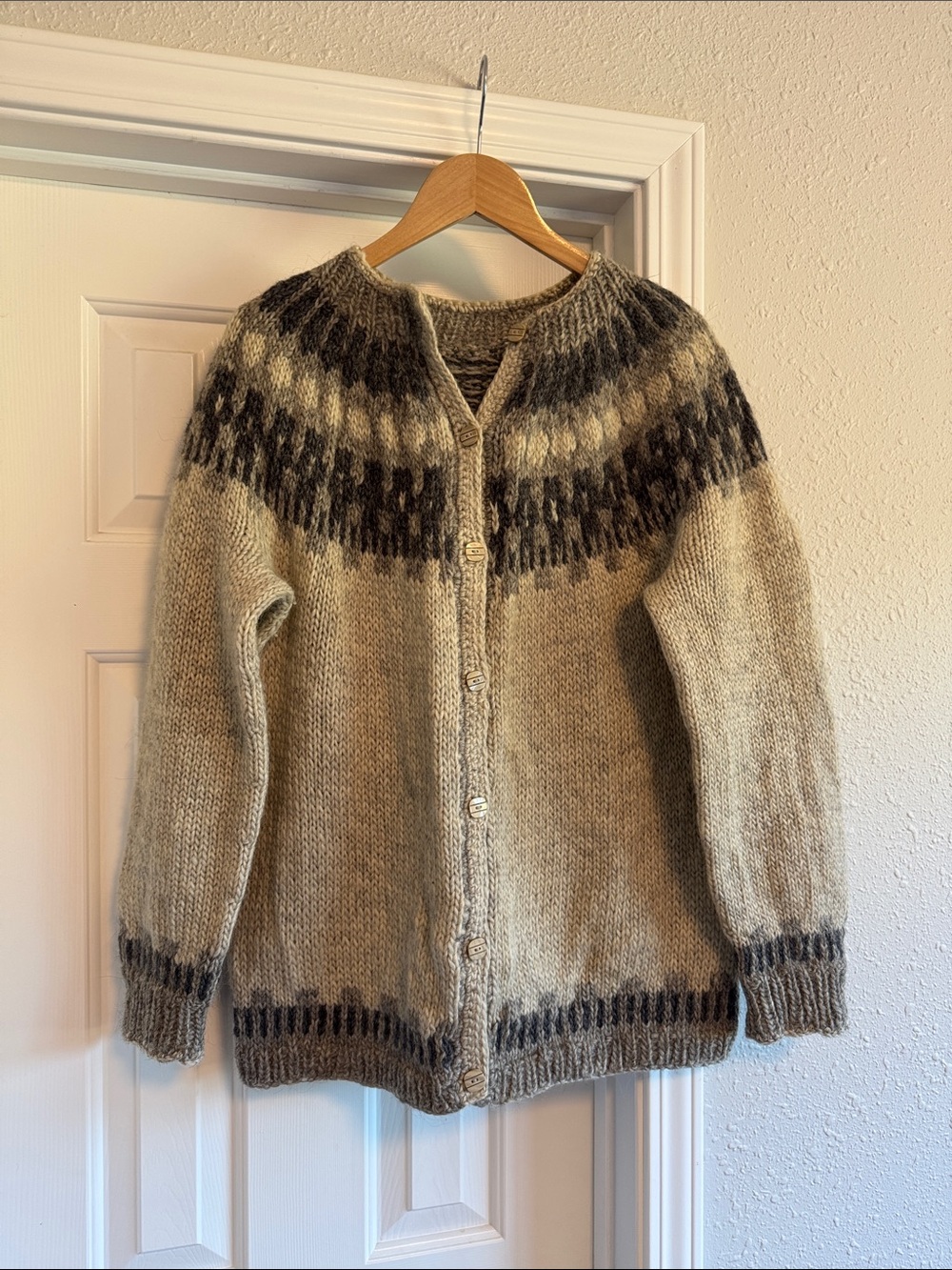 VTG Icelandic Handknit Wool Cardigan